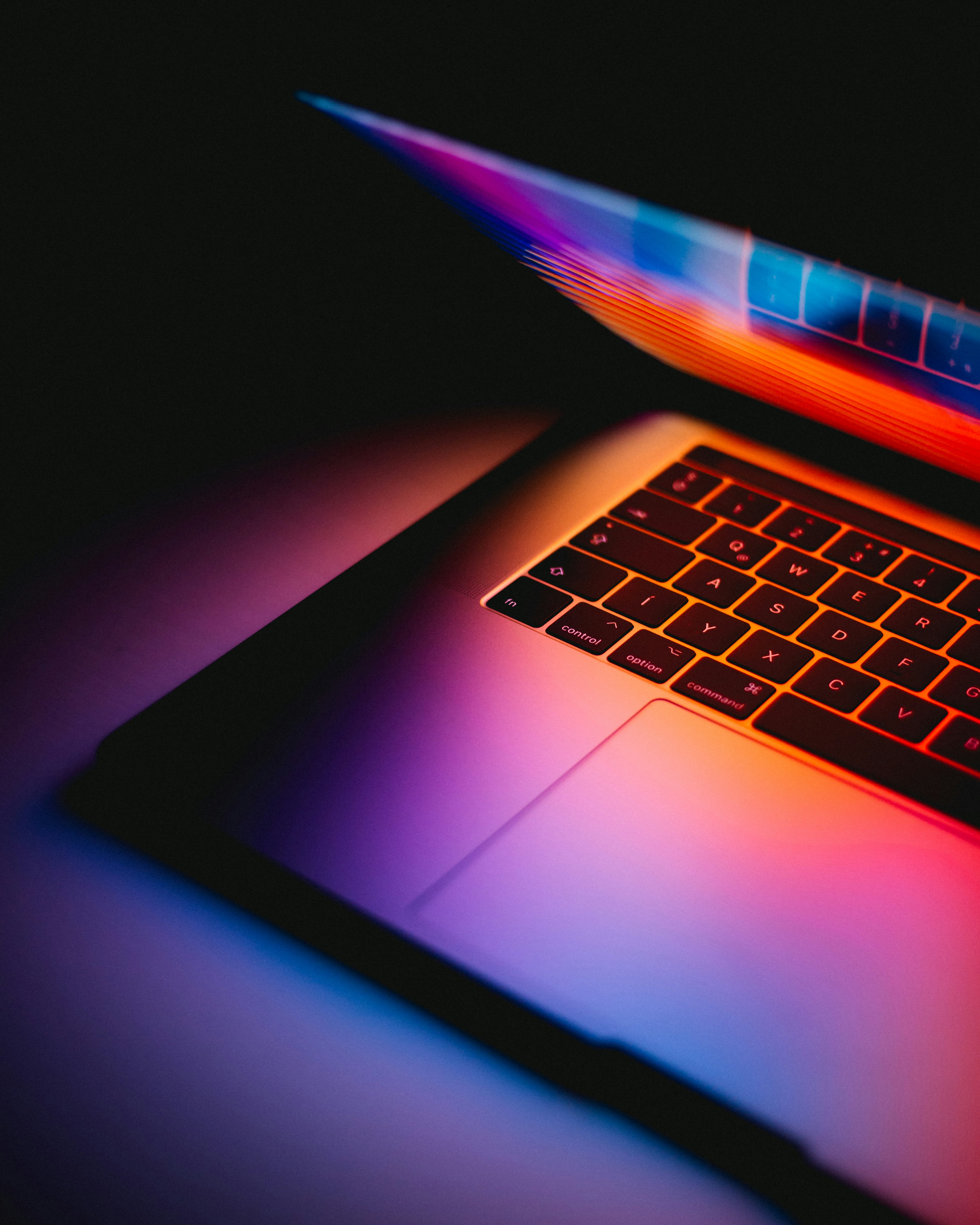 Modern laptop with vibrant display showcasing digital innovation